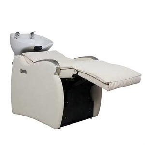 Fauteuil de lavage semi-inclinable blanc de luxe pour salon de coiffure - Product Image 5