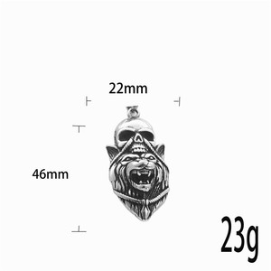 Colgante de acero inoxidable con diseño de calavera de lobo, estilo punk, collar para hombre, regalo, joyería de moda - Product Image 4