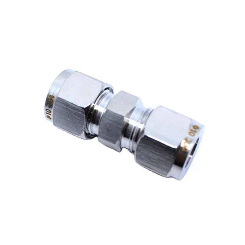 Compression Fittings Stainless Steel Double Ferrule Tube Straight Union Pipe Fitting