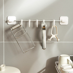 Wall Mounted Kitchen <b>Hook</b> Rack 40cm Five <b>Hooks</b> Self <b>Adhesive</b> Multifunctional For Utensils Spoon Spatula Towel Storage - Product Image 2