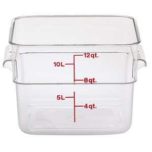 Square Food Storage <b>Container</b> 11 L, without Lid Cambro 12Sfscw - Product Image 1