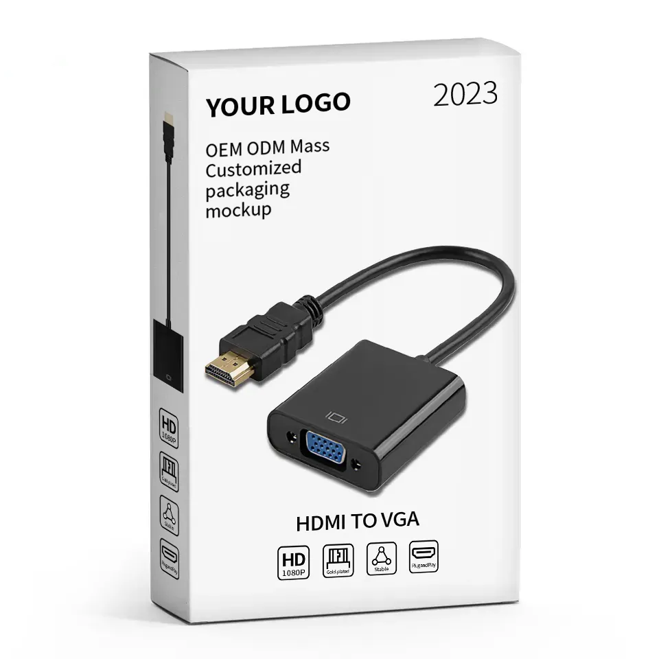 Factory Price HDMI VGA Adaptor 1080P 60Hz HDMI Male to VGA Female Audio Power Video Cable Converter VGA to HDMI Adapter
