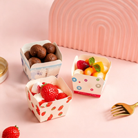 Mini gobelets à dessert carrés écologiques jetables en papier de qualité alimentaire à paroi simple 50x50mm avec impression sérigraphiée sur le thème de la tequila