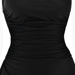 Elegante abito <span class=keywords><strong>lungo</strong></span> <span class=keywords><strong>rosso</strong></span> <span class=keywords><strong>con</strong></span> spalla asimmetrica e <span class=keywords><strong>spacco</strong></span> Sexy perfetto per eventi serali abiti floreali senza maniche Sexy da donna - Product Image 6