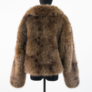 Nouveau design Manteau <span class=keywords><strong>femme</strong></span> chic à revers long en fausse <span class=keywords><strong>fourrure</strong></span> Vente en gros <span class=keywords><strong>Veste</strong></span> de luxe en fausse <span class=keywords><strong>fourrure</strong></span> - Product Image 2