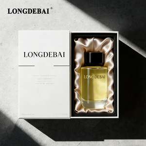 Botella de Perfume Vacía Transparente al por Mayor de 100 ml, Botella de Perfume Redonda de Lujo con Impresión Dorada Personalizada y Caja de Empaque - Product Image 5