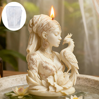 Sanxin Produit phare transfrontalier Moule en caoutchouc pour bougies, savons faits main et autres créations DIY, motif déesse africaine en relief tridimensionnel YLX SM
