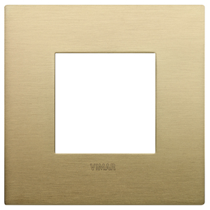 Vimar Classic 2M Brushed Brass <b>Plate</b> 9.6x9.6 Cm Wall <b>Switch</b> Cover - Product Image 1
