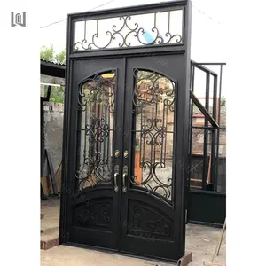 Top rated security wrought iron entry door exterior french wrought iron main door custom wrought iron front entry doors