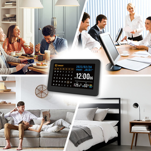 Reloj de Pared Digital Analógico con Calendario Electrónico, Estilo Moderno de Fábrica, Multifunción, Temperatura, Humedad, Pantalla Grande, Radio, Alarma - Product Image 6