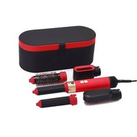Pengering Rambut Ionik 4-in-1 dengan Sikat yang Dapat Diganti & Nozel Diffuser Sisir Udara Panas untuk Rumah Hotel RV Set Sikat Tiup Satu Langkah