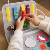 Taşınabilir Montessori Küçük Çocuklar İçin Duyusal Aktivite Panosu, İnce Motor Becerileri Geliştirme, Erken Eğitim, Okul Öncesi Meşguliyet Panosu