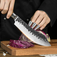 Ensemble de couteaux forgés à la main en carton haut de gamme, abattage boucher Pro, coupe à chaud, couteau de cuisine pour la chasse au barbecue en plein air