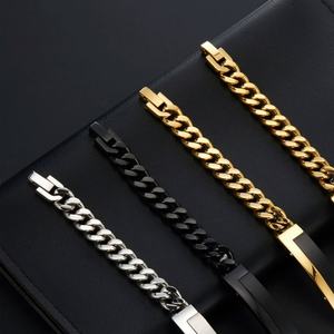 Pulsera Personalizada para Hombre, de Lujo, Resistente al Deslustre, Chapada en Oro de 14k y 18k, de Acero Inoxidable 316l - Product Image 3