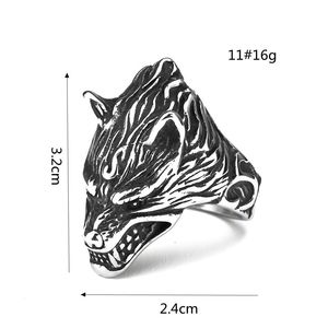Men's Stainless Steel Wolf <b>Head</b> Ring Animal Shape Hip Hop <b>Style</b> Jewelry Gift - Product Image 5
