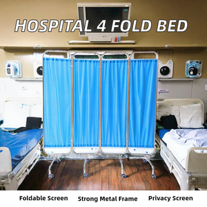 Modern Metal Hospital 4-Fold Foldable Medical Bed <b>Room</b> <b>Divider</b>/Ward Partition/Bed-<b>Screen</b> Infusion Eusokon EU-MD214 Portable - Product Image 2