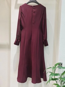 <span class=keywords><strong>Vestido</strong></span> nuevo de alta calidad 2024 otoño mujer cuello redondo túnica botón hebilla Deco manga larga azul oscuro vino rojo <span class=keywords><strong>vestido</strong></span> de <span class=keywords><strong>fiesta</strong></span> <span class=keywords><strong>XXL</strong></span> - Product Image 2