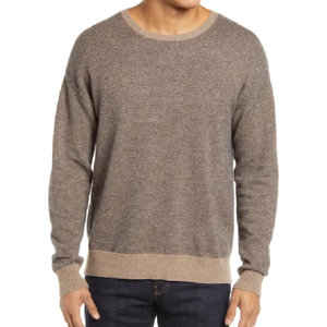 Pull en laine pour homme avec logo personnalisé 2023, respirant, jacquard, tricot, col rond, hiver, 100% laine, manches longues, 220g, design - Product Image 5
