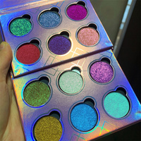 Palette d'ombres à paupières magnétiques multichromes à paillettes pressées sans cruauté, marque privée, duo chrome, 6 couleurs