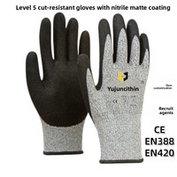 Gants en nitrile HPPE de qualité A5, certification CE EN388 niveau 5, résistants aux coupures, antidérapants, résistants à l'huile ; Gants