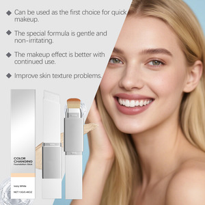 Barra de Maquillaje <span class=keywords><strong>2</strong></span> en 1 Blanc Cover White, Corrector de Cobertura Total a Prueba de Agua, Barra de Maquillaje Mate que Cambia de Color con Brocha - Product Image 4