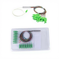 Splitter PLC 1x2 1x4 1x8 1x16 yang Andal dan Ringkas, Tabung Baja Tahan Karat untuk Kabel Komunikasi FTTH, Garansi 3 Tahun