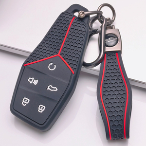 Coque de clé en silicone avec cordon de sécurité à mousqueton, qualité supérieure, anti-rayures, élégante, pour <span class=keywords><strong>MG</strong></span> <span class=keywords><strong>Motor</strong></span> MG3 MG4 MG5 MG6 ZS ZST HS <span class=keywords><strong>EHS</strong></span> - Product Image 3