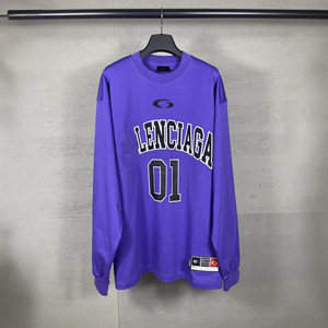 Versión Correcta Paris SS25 Nueva Camiseta de Baloncesto Marca <span class=keywords><strong>B</strong></span> con Diseño de Letras Bordadas, Estilo Casual Holgado, Unisex, Manga Larga, Algodón - Product Image 4