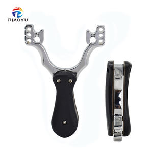 PIAOYU Tragbare Klapp-Schleuder mit Legierungskopf und Flachgummi, Hohe Leistung für Präzisionsschießen im Freien, Faltbare Taschen-Zwille - Product Image 1