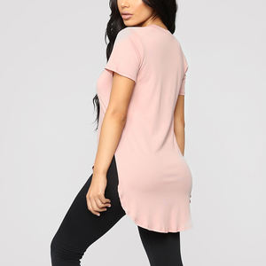 Camiseta de cuello redondo para <span class=keywords><strong>mujer</strong></span> con logotipo personalizado OEM, Camiseta holgada en blanco de gran tamaño de calidad de lujo de alta elasticidad para <span class=keywords><strong>mujer</strong></span>, camiseta de fondo <span class=keywords><strong>Cruel</strong></span> - Product Image 2