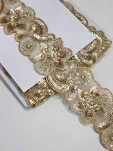 Nuevo diseño, tela de encaje de algodón con bordado de flores de buena calidad, adecuada para ropa de vestido de novia - Product Image 3