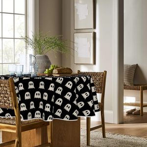 Mignon Halloween Rectangle Polyester Fantôme Nappe Rose Stock pour Filles Fête Dîner Table Décorations Lavable - Product Image 3