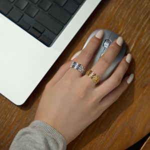Bagues de bijouterie uniques Dylam au design exclusif, luxueuses, en argent S925 plaqué or 18 carats rhodié, motif ajouré, pour les fêtes et le quotidien - Product Image 3