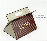 Caja de Regalo Triangular Plegable de Lujo Hecha a Mano con Materiales Reciclados, Impermeable, con Cierre Magnético y Asa