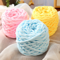 Fil Chenille Épais Volumineux 100 % Polyester 100 g/Pelote, Épaisseur 0,8 cm, pour Crochet et Tricot Manuel