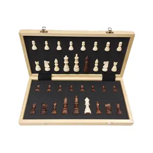 Chess Armory - Juego de Ajedrez Magnético de 15 x 15 Pulgadas, Tablero Plegable con Incrustaciones de Nogal, Tablero de Madera Staunton, Caja de Ajedrez para Niños - Product Image 1