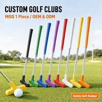 Putter de golf coloré portable double face pour l'entraînement des enfants et des adultes, accessoires de golf durables en matériau TPE