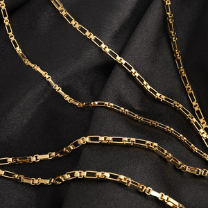 18k Gold Stainless Steel <b>Box</b> Chain 2.5mm 3.0mm 3.5mm For <b>Bracelet</b> Making Jewelry Findings Rectangle Shape Plated - Product Image 3