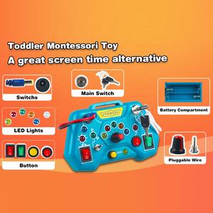Tableau d'activités Montessori pour tout-petits avec lumières LED, interrupteur électrique, <span class=keywords><strong>jouet</strong></span> éducatif précoce - Product Image 4