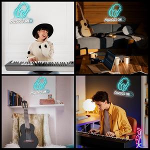 Musique sur enseigne au néon Décoration murale rythmique à LED pour DJ Studios Enseignes au néon personnalisées - Product Image 4
