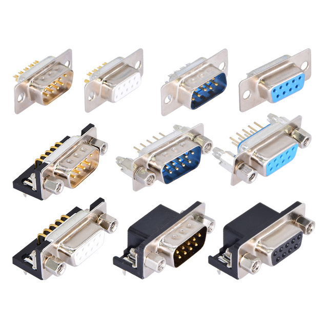 PCB Solder/screw Gold-plated Vertical Horizontal 8 9 15 23 Pin Vga D-sub Db15 Db9 Female Male Dsub Connectors