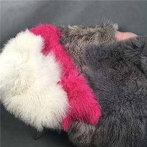 カスタムカラー本物のシープスキン長い髪ラムファー装飾ラグ - Product Image 1