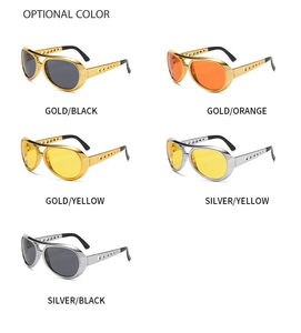 Gafas de Sol de Fiesta Modernas de Calidad, Gafas de Sol Unisex Vintage de Moda al por Mayor, Divertidas, Negras, con Montura Ovalada Dorada y Protección UV400 - Product Image 6
