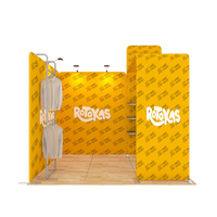 Stand d'exposition portable en aluminium 10x10 pieds, sans outil, avec étagère et design en arche, personnalisable pour les ventes