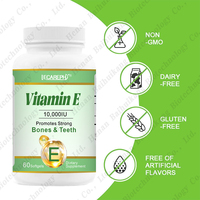 Capsules de Vitamine E Naturelle en Gélules Molles, Fourniture d'Usine, Supplément 10000 UI D-Alpha Tocophérol, Protection Antioxydante