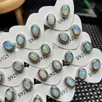 Quantité minimale de commande : 10 paires par style, pas de mélange. |   Boucles d'oreilles clous en pierres précieuses naturelles en gros, aiguille en argent sterling 925, sertissage en alliage, cadeau de mariage