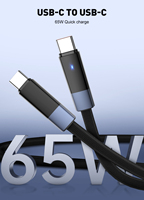 Câble de charge rapide LDNIO LC241C en gros, 1 m, 65 W, compatible avec les chargeurs PD et QC, type C, charge rapide, arrêt automatique pour téléphone