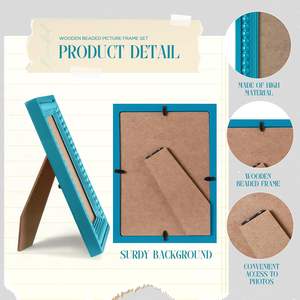 Cadre photo en bois durable de style européen avec perles colorées, cadeau d'anniversaire parfait pour les souvenirs chers - Product Image 3