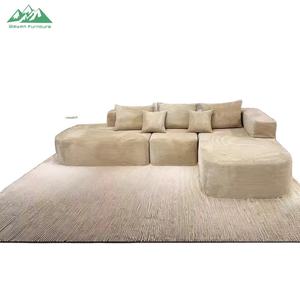 Canapé-lit convertible extensible de luxe Wayon en mousse compressible, ensemble de salon moderne sans pieds pour salon et villa - Product Image 5