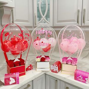 Ballon Cadeau Panier Fleur Anniversaire Panier Surprise Livraison Décoration Fête Bobo Transparent Chocolat Boîte Bouquet Air De Mariage